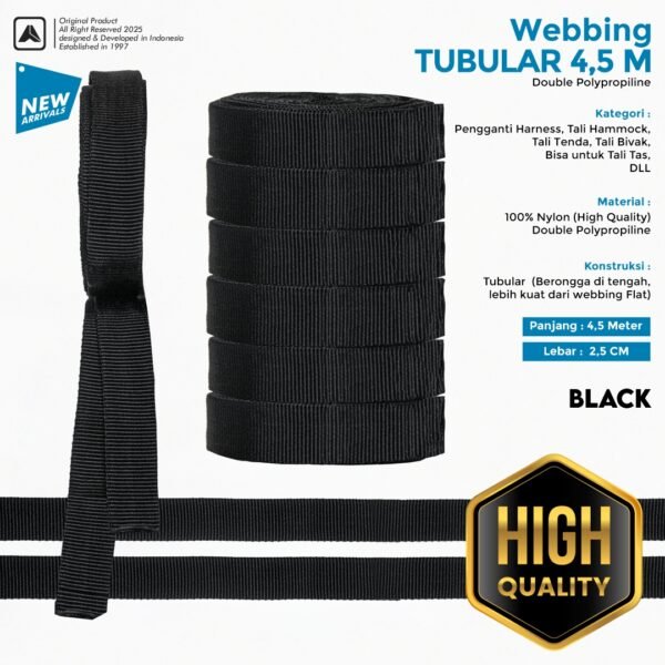 AVTECH - Tali Webbing Tubular 4,5 Meter – Kuat, Fleksibel, Tangguh