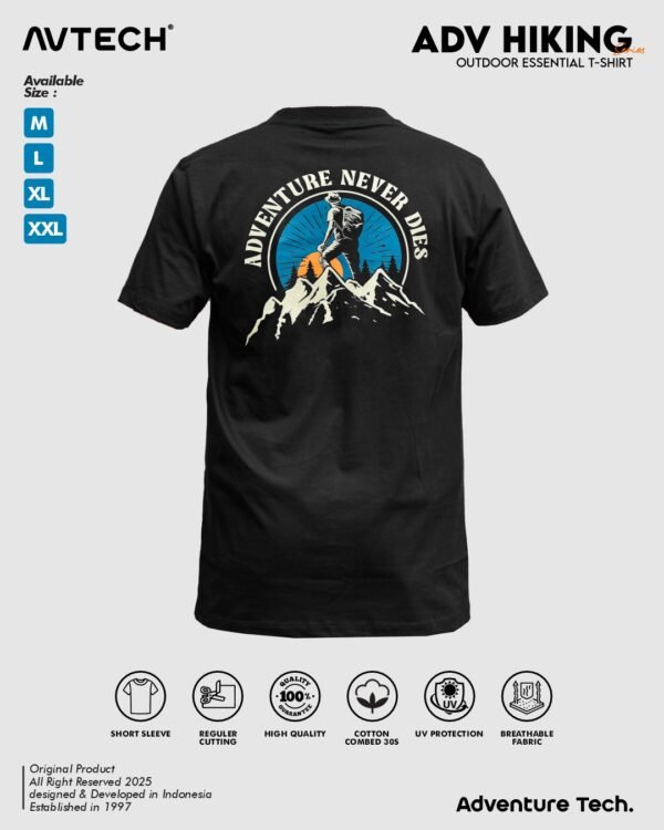 ADV HIKING 1 AVTECH – T-Shirt ADV Hiking Kaos Lengan Pendek Outdoor Casual Harian Cotton Combed
