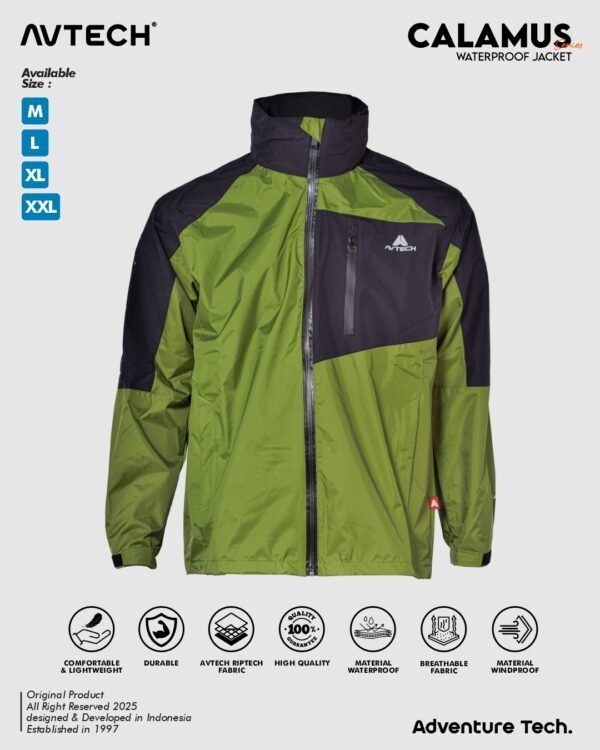 AVTECH - Jaket Windbreaker Waterproof Gorpcore Outdoor Gunung Camping Motor Harian Hujan - CALAMUS