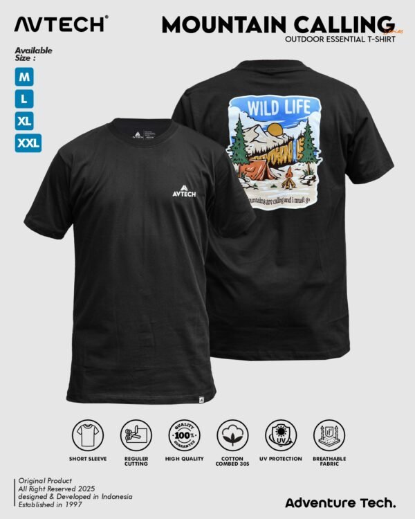 CALLING 3 AVTECH – T-Shirt ADV Hiking Kaos Lengan Pendek Outdoor Casual Harian Cotton Combed