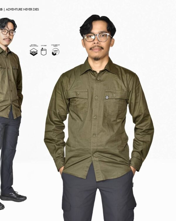 CAMPHORA5 AVTECH - Kemeja Lengan Panjang Workshirt Tactical Formal Kerja Katun Twill Reguler Fit - CAMPHORA