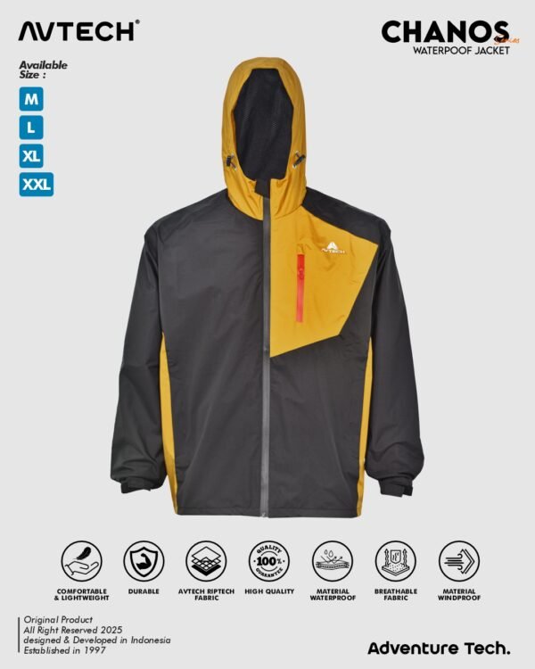 CHANOS 1 AVTECH - Jaket Windbreaker Water Repellent Outdoor Hiking Gunung Camping Motor Harian Hujan - CHANOS
