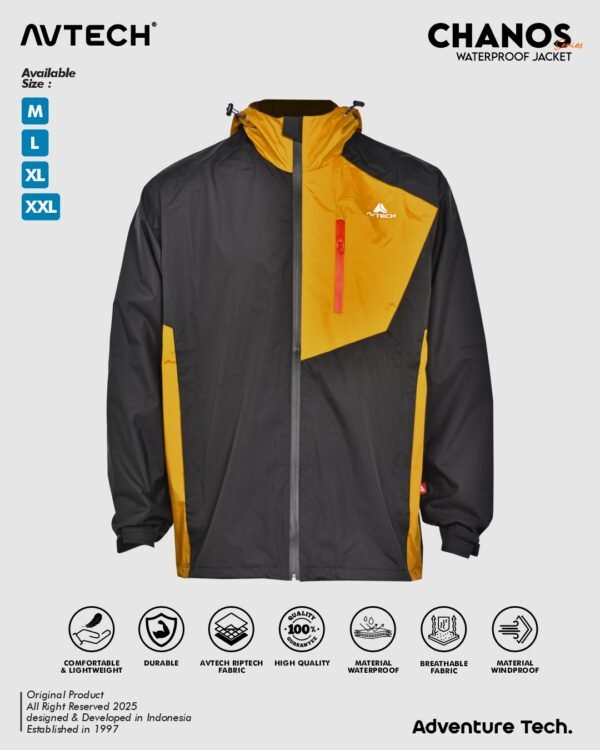 CHANOS 3 AVTECH - Jaket Windbreaker Water Repellent Outdoor Hiking Gunung Camping Motor Harian Hujan - CHANOS