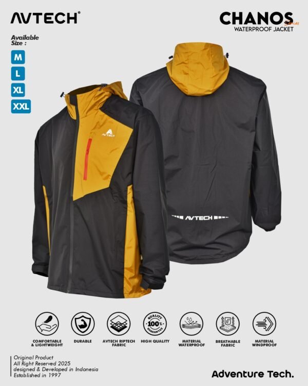 CHANOS 4 AVTECH - Jaket Windbreaker Water Repellent Outdoor Hiking Gunung Camping Motor Harian Hujan - CHANOS