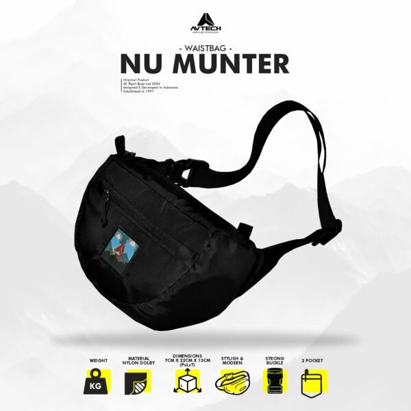 AVTECH - Tas Selempang Pinggang Waist Bag Harian Hiking Outdoor Travel Lifestyle - NU MUNTER