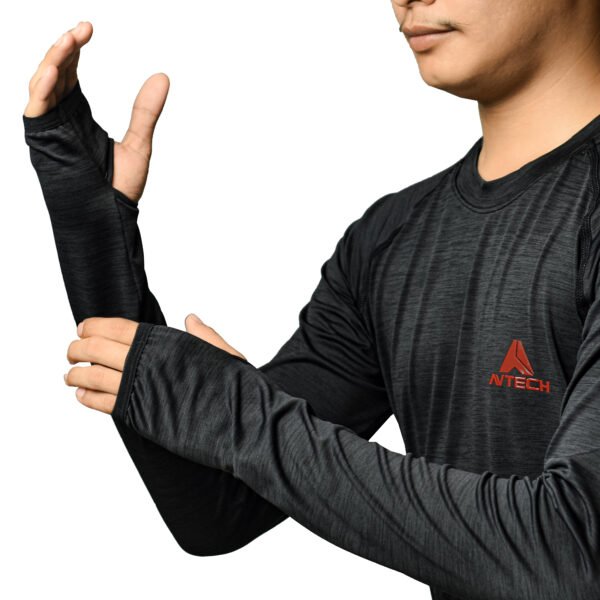 AVTECH - Baselayer Baju Kaos Manset Long Sleeve Olahraga Lari Hiking Slim Fit Dry Fit - SANTALUM