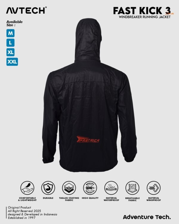 FK 4 AVTECH - Jaket Running Olahraga Outdoor Hiking Gunung Camping Harian Hujan 1 Layer - FAST KICK 3