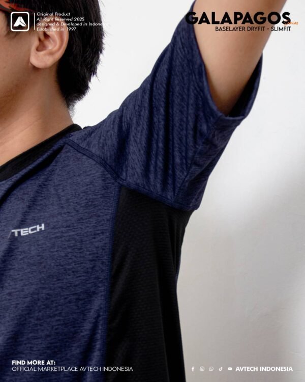 AVTECH - Baselayer Kaos Manset Lengan Pendek Baju Sport Gym Lari Outdoor Slim Dry Fit - GALAPAGOS