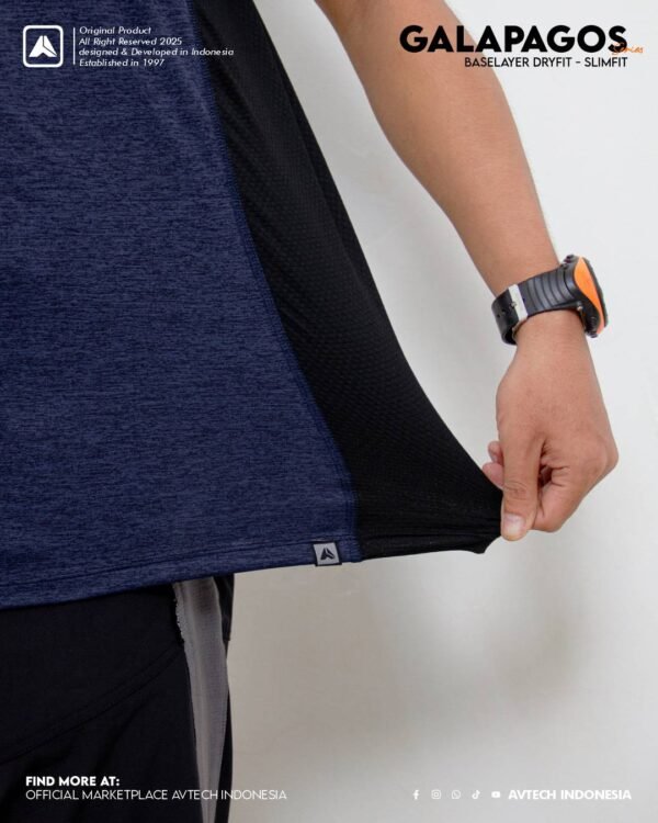 AVTECH - Baselayer Kaos Manset Lengan Pendek Baju Sport Gym Lari Outdoor Slim Dry Fit - GALAPAGOS