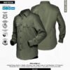 HIJAU ARMY 1 AVTECH - Kemeja Lengan Panjang Workshirt Formal Lapangan Kerja Quickdry Reguler Fit - PALMATA