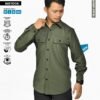 HIJAU ARMY 2 AVTECH - Kemeja Lengan Panjang Workshirt Formal Lapangan Kerja Quickdry Reguler Fit - PALMATA