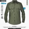 HIJAU ARMY AVTECH - Kemeja Lengan Panjang Workshirt Formal Lapangan Kerja Quickdry Reguler Fit - PALMATA