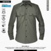 HIJAU HUNTER AVTECH - Kemeja Lengan Panjang Workshirt Formal Lapangan Kerja Quickdry Reguler Fit - PALMATA