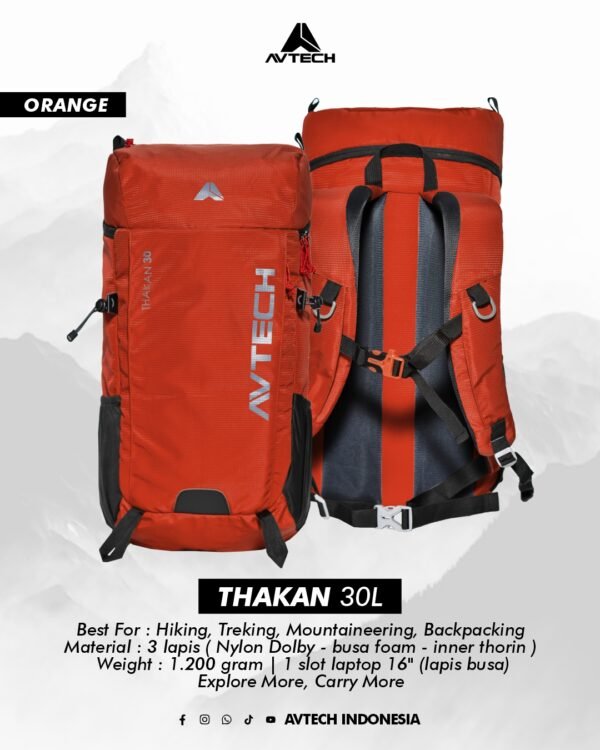 AVTECH - Tas Ransel Carrier Gunung Backpack Travel Bag Hiking Camping Outdoor 30 Liter - THAKAN 30