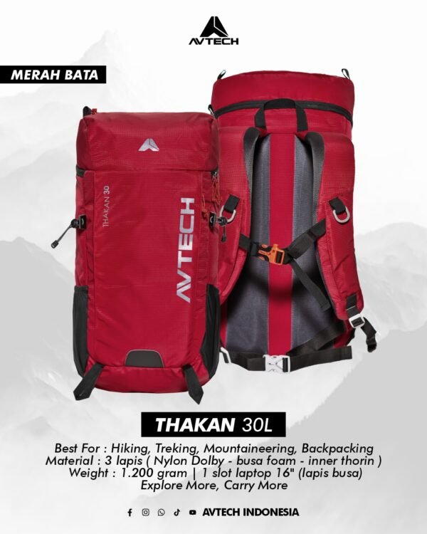 AVTECH - Tas Ransel Carrier Gunung Backpack Travel Bag Hiking Camping Outdoor 30 Liter - THAKAN 30
