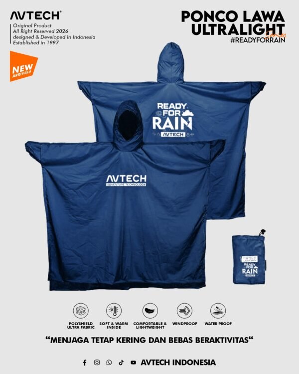 AVTECH - Ponco Lawa Ultralight Jas Hujan Lengan Kelelawar Mantel Outdoor Hiking Gunung Memancing Waterproof