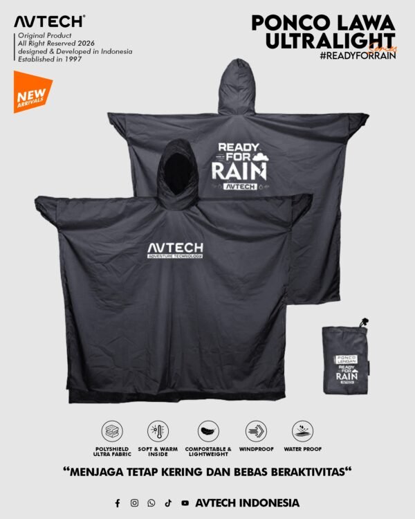 AVTECH - Ponco Lawa Ultralight Jas Hujan Lengan Kelelawar Mantel Outdoor Hiking Gunung Memancing Waterproof