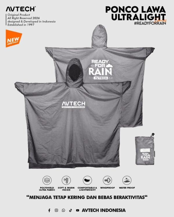 AVTECH - Ponco Lawa Ultralight Jas Hujan Lengan Kelelawar Mantel Outdoor Hiking Gunung Memancing Waterproof