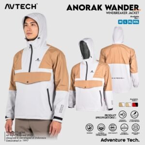 PUPPEN 6 AVTECH - Jaket Windbreaker Waterproof Outdoor Gunung Camping Motor Harian Hujan - ANORAK WANDER