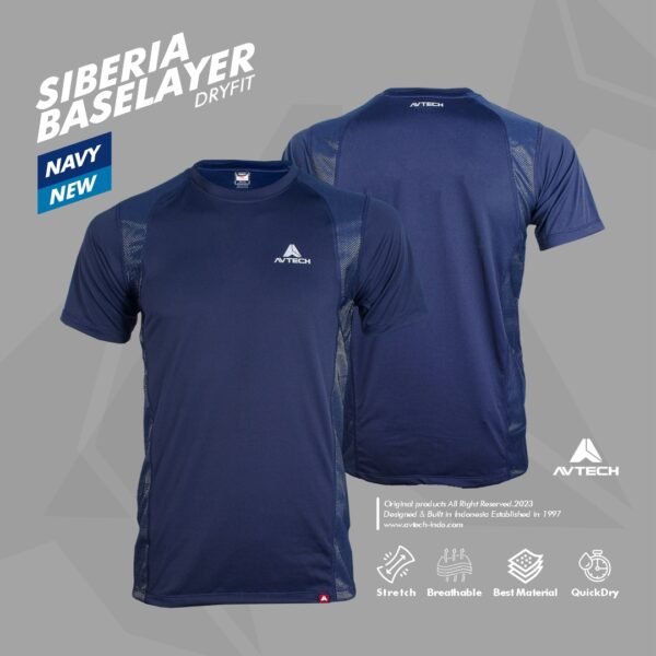 AVTECH - Baselayer Kaos Manset Lengan Pendek Baju Olahraga Sepeda Gunung Hiking Dry Fit - SIBERIA