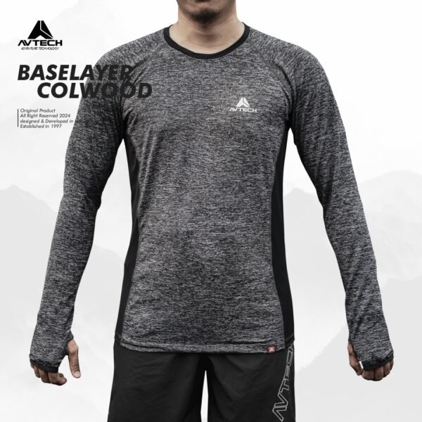 AVTECH - Baselayer Baju Kaos Manset Long Sleeve Olahraga Lari Hiking Slim Fit Dry Fit - COLWOOD