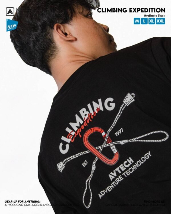 climb espedition 3 AVTECH - T-Shirt Climbing Expedition Kaos Lengan Pendek Outdoor Casual Harian Cotton Combed