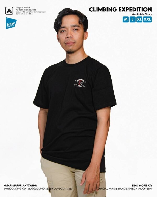 climb espedition 4 AVTECH - T-Shirt Climbing Expedition Kaos Lengan Pendek Outdoor Casual Harian Cotton Combed