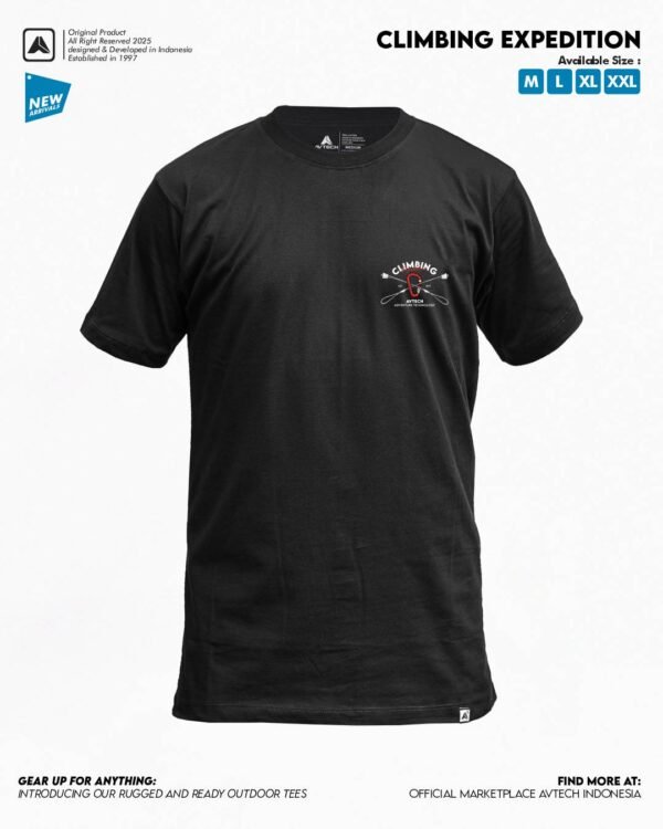 climb espedition 6 AVTECH - T-Shirt Climbing Expedition Kaos Lengan Pendek Outdoor Casual Harian Cotton Combed