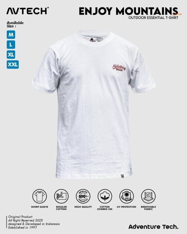 enjoy 1 AVTECH – T-Shirt Enjoy Mountains Kaos Lengan Pendek Outdoor Casual Harian Cotton Combed