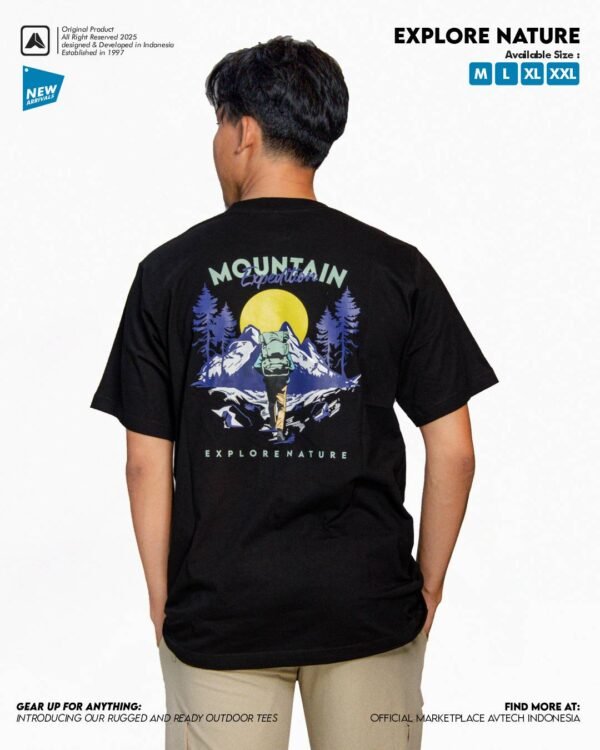 AVTECH - T-Shirt Explore Nature Kaos Lengan Pendek Outdoor Casual Harian Cotton Combed