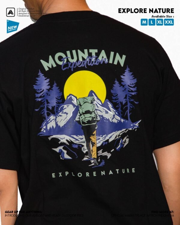 AVTECH - T-Shirt Explore Nature Kaos Lengan Pendek Outdoor Casual Harian Cotton Combed