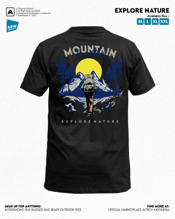 AVTECH - T-Shirt Explore Nature Kaos Lengan Pendek Outdoor Casual Harian Cotton Combed