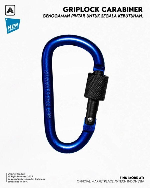 AVTECH - Karabiner Gantungan Kunci Aluminium Kunci Pengait Outdoor EDC 3 Ring - GRIPLOCK CARABINER