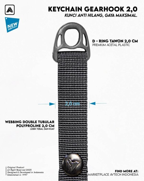 AVTECH - Gantungan Kunci Tactical - Key Holder Outdoor - KEYCHAIN GEARHOOK 2.0