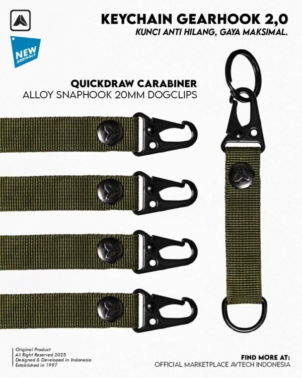 AVTECH - Gantungan Kunci Tactical - Key Holder Outdoor - KEYCHAIN GEARHOOK 2.0