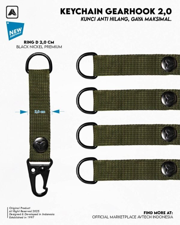 AVTECH - Gantungan Kunci Tactical - Key Holder Outdoor - KEYCHAIN GEARHOOK 2.0
