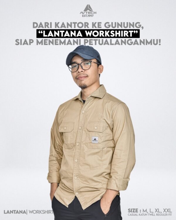 AVTECH - Kemeja Lengan Panjang Workshirt Tactical Formal Kerja Harian Casual Katun Twill - LANTANA