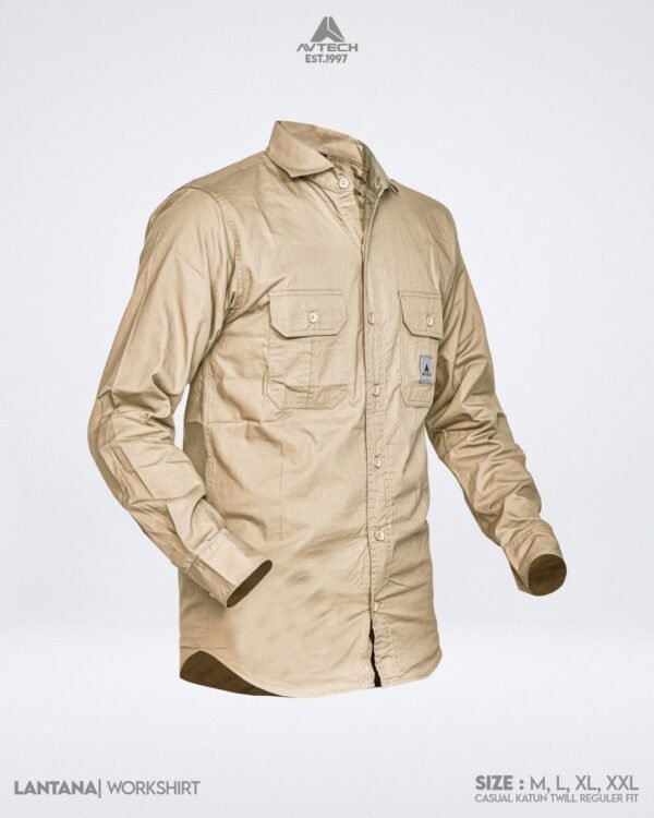 AVTECH - Kemeja Lengan Panjang Workshirt Tactical Formal Kerja Harian Casual Katun Twill - LANTANA
