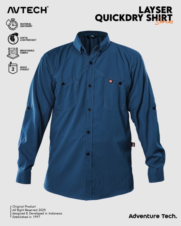 layser 3 AVTECH - Kemeja Quick Dry Layser Lengan Panjang Formal Kerja Lapangan Outdoor Harian Reguler Fit