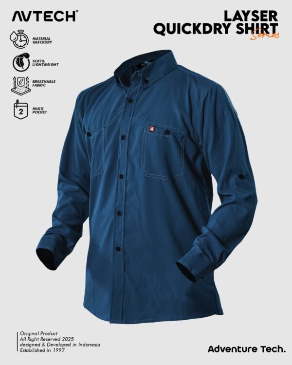 layser 4 AVTECH - Kemeja Quick Dry Layser Lengan Panjang Formal Kerja Lapangan Outdoor Harian Reguler Fit