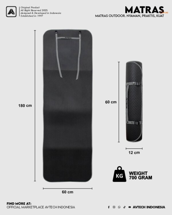 AVTECH - Matras Yoga Camping Gunung Hiking Outdoor Olahraga Busa Tebal 3mm/5 mm