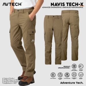 AVTECH - Celana Panjang Cargo Gunung Outdoor Hiking Travel Lifestyle Quick Dry Reguler Fit - NAVIS