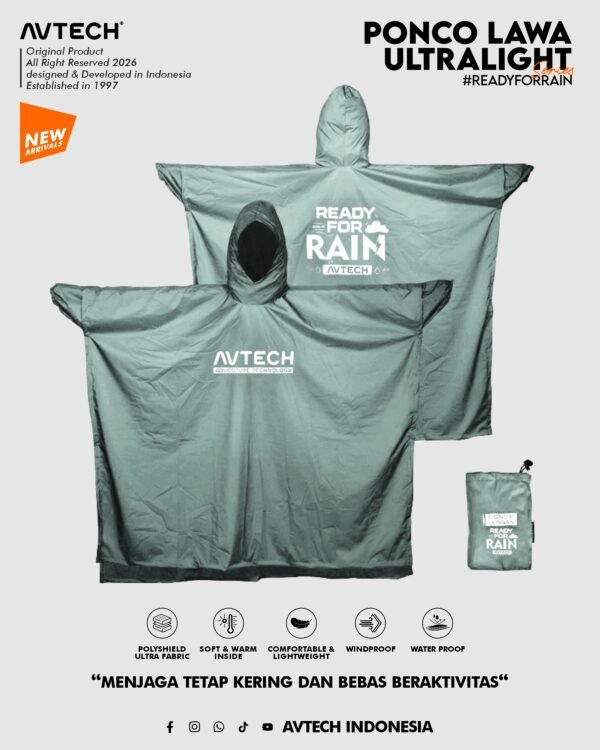 AVTECH - Ponco Lawa Ultralight Jas Hujan Lengan Kelelawar Mantel Outdoor Gunung Waterproof