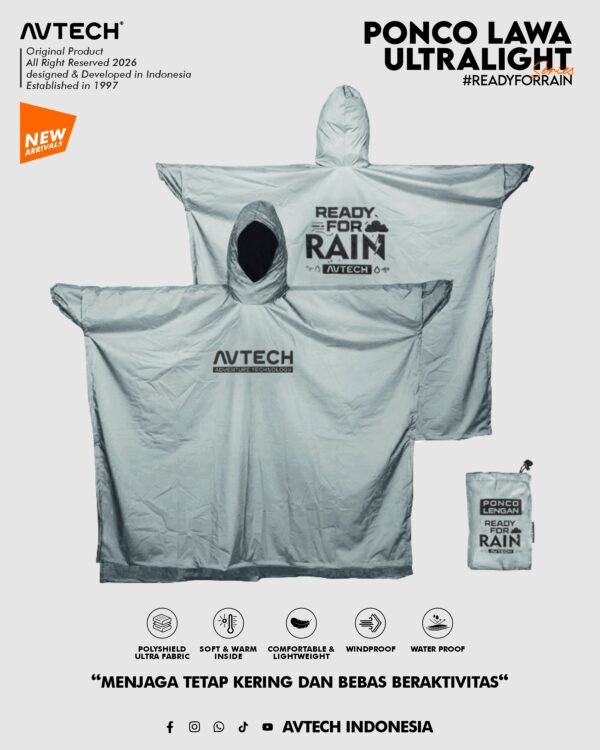 AVTECH - Ponco Lawa Ultralight Jas Hujan Lengan Kelelawar Mantel Outdoor Gunung Waterproof