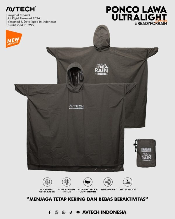 AVTECH - Ponco Lawa Ultralight Jas Hujan Lengan Kelelawar Mantel Outdoor Gunung Waterproof