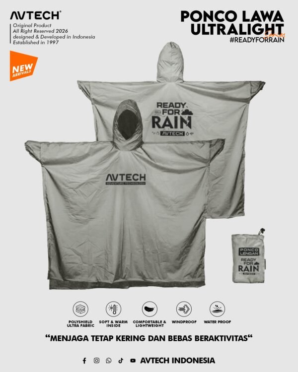 AVTECH - Ponco Lawa Ultralight Jas Hujan Lengan Kelelawar Mantel Outdoor Gunung Waterproof