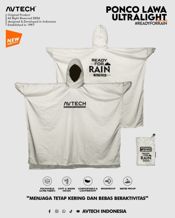 AVTECH - Ponco Lawa Ultralight Jas Hujan Lengan Kelelawar Mantel Outdoor Gunung Waterproof
