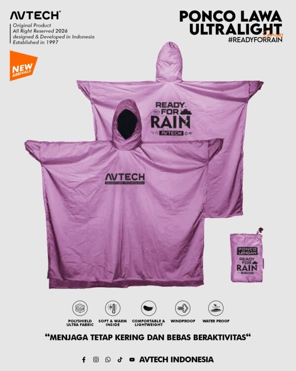 AVTECH - Ponco Lawa Ultralight Jas Hujan Lengan Kelelawar Mantel Outdoor Gunung Waterproof