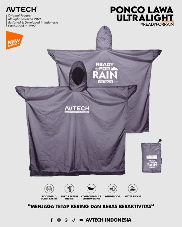 AVTECH - Ponco Lawa Ultralight Jas Hujan Lengan Kelelawar Mantel Outdoor Gunung Waterproof