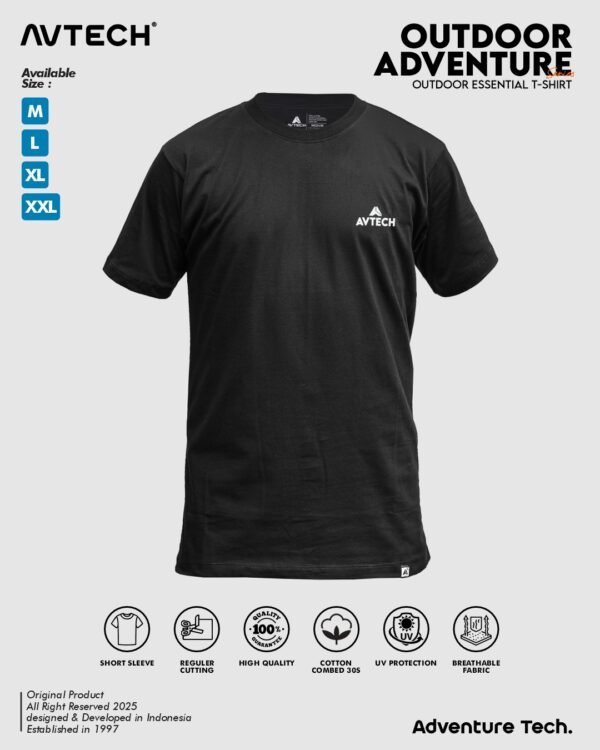 AVTECH – T-Shirt Outdoor Adventure Kaos Lengan Pendek Outdoor Casual Harian Cotton Combed